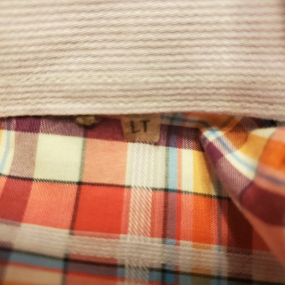 Bugatchi Uomo Dress Shirt Mens Large Tall Multicolor Check Flip Cuff Classic Fit - Picture 7 of 8